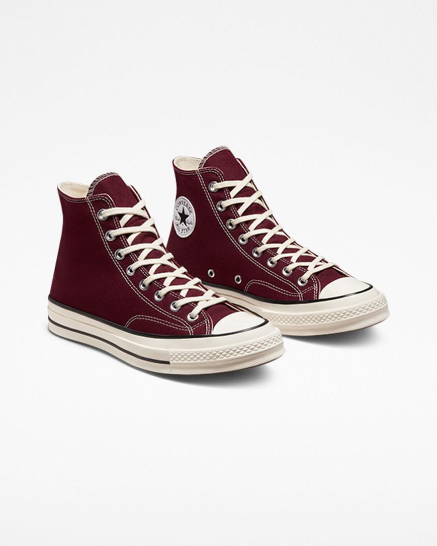 Men's Converse Chuck 70 Canvas High Top Shoes Dark Red / Black | AU 0518EF